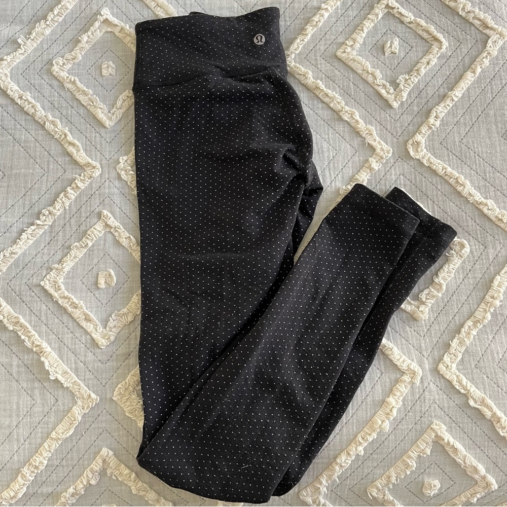 Lululemon black & white polka dot leggings